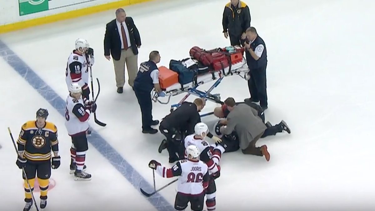 Desivé zábery z NHL: Chárov spoluhráč zostrelil Burmistrova, ktorého museli odniesť na nosidlách! (VIDEO)