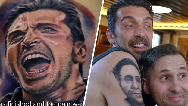 Perfektné: Fanúšik si išiel dať vytetovať na nohu Buffona, ten ho prekvapil v tetovacom štúdiu! (VIDEO)