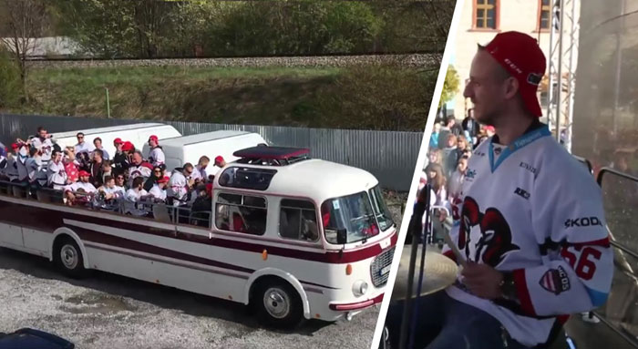 Veľkolepé oslavy titulu v Banskej Bystrici. Jazda na otvorenom autobuse a hra na gitare! (VIDEO)