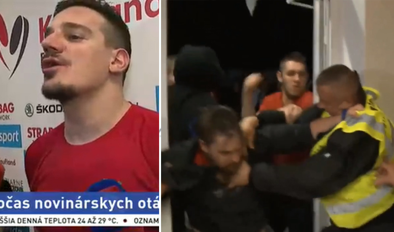 Šokujúce zábery ako fanúšikovia Banskej Bystrice nadávajú Radivojevičovi a následne sa pobili s ochrankármi! (VIDEO)