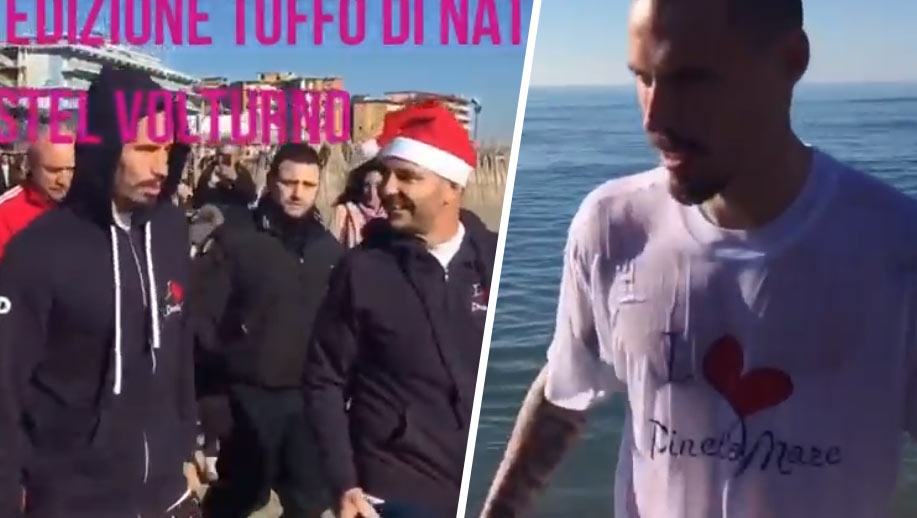 Marek Hamšík po prekonaní rekordu Maradonu skočil s priateľmi do studeného mora! (VIDEO)