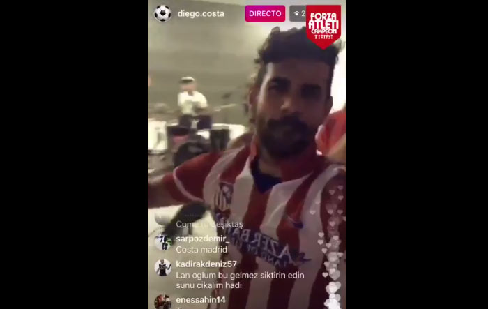 Diego Costa definitívne opúšťa Chelsea. Na Instagrame vysielal live prenos zo svojej párty v drese Atletica Madrid! (VIDEO)
