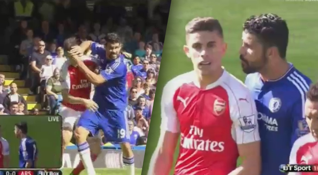 Diego Costa znovu provokoval: Doplatil na to červenou kartou mladý obranca Arsenalu! (VIDEO)