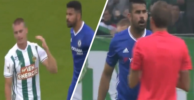 Nervák Diego Costa poriadne vynadal rozhodcovi v prípravnom zápase proti Rapidu Viedeň! (VIDEO)