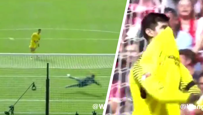 Brankár Chelsea Courtois sa odhodlal kopnúť penaltu v rozstrele proti Arsenalu. Skončilo to katastrofálne! (VIDEO)