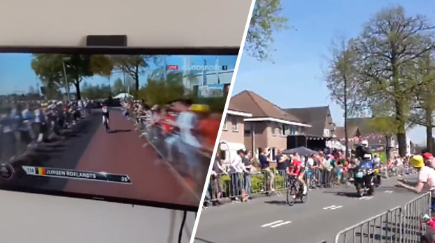 Keď idú cyklistické preteky okolo domu zarytého fanúšika (VIDEO)