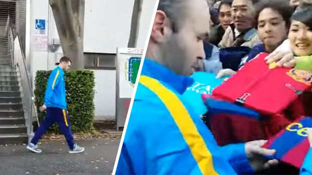 Typickí fanúšikovia z Japonska: Vermaelena a Mathieua si ani nevšimli, no za Iniestom začali šalieť! (VIDEO)