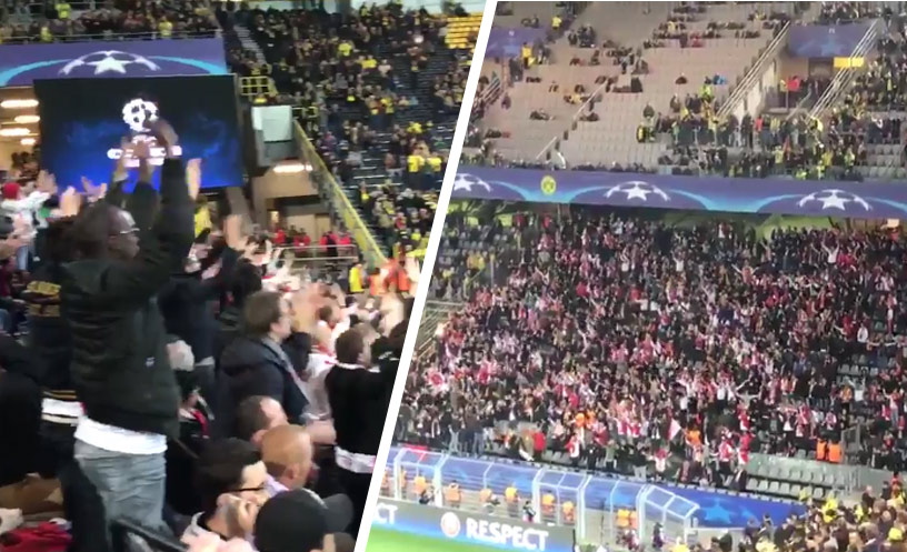 Úžasné gesto fanúšikov Monaka: Na štadióne Signal Iduna Park skandovali: Dortmund, Dortmund! (VIDEO)