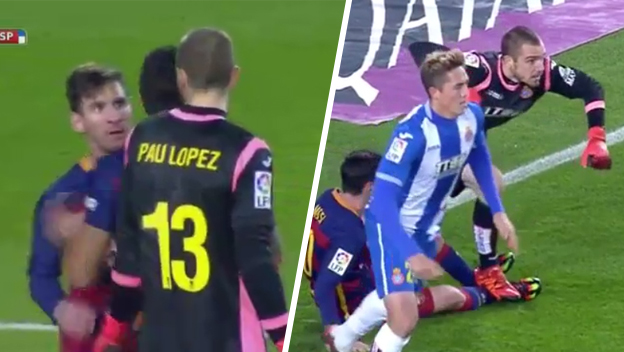 Toto sa nerobí! Brankár Espanyolu zákerne stupil Messimu na nohu (VIDEO)