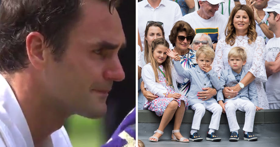 Rogera Federera dojal k slzám pohľad k svojej rodinke tesne po zisku rekordného 8. titulu na Wimbledone! (VIDEO)