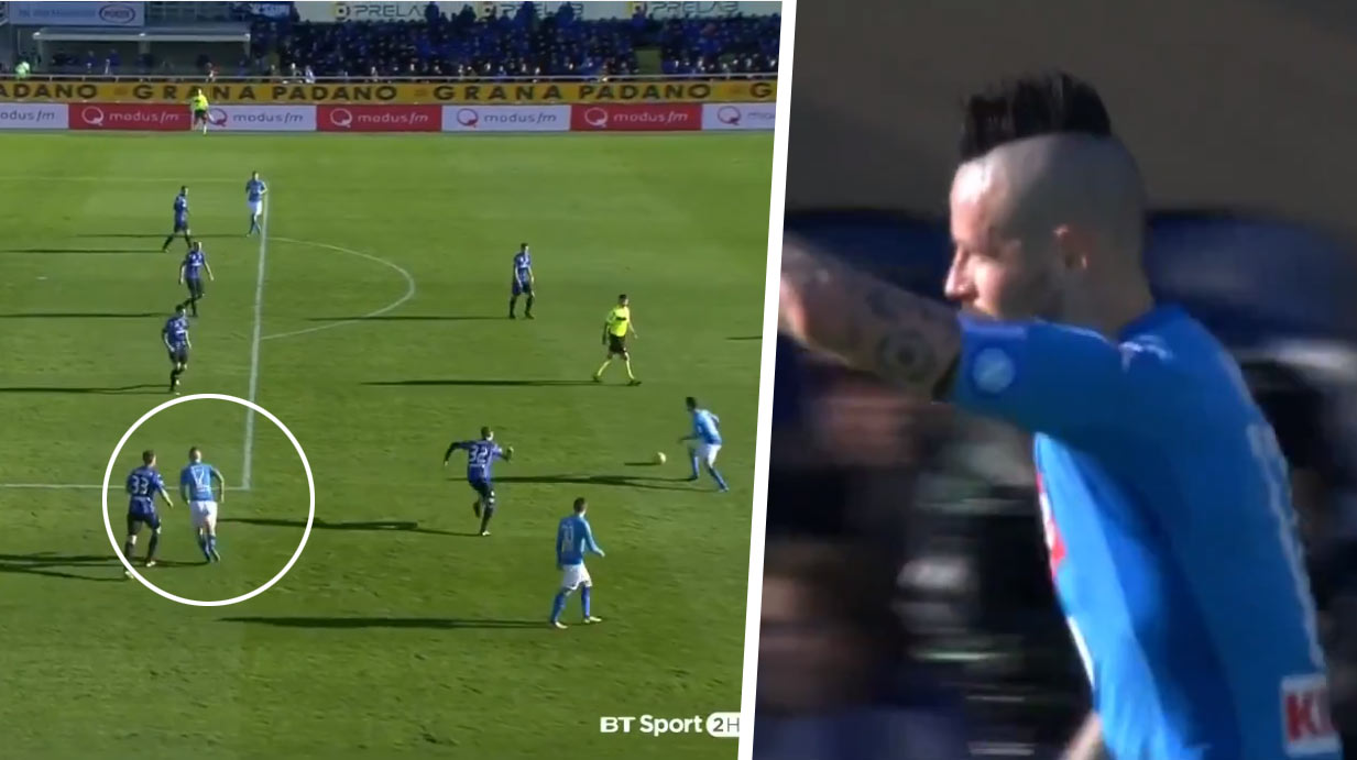 Marek Hamšík strelil proti Atalante gól v závere stretnutia. Rozhodca mu ho chybne neuznal! (VIDEO)