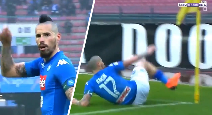 Hamšík strelil proti Spalu gól a následne počas oslavy zlomil rohovú zástavku. Videorozhodca mu ho po chvíli zrušil! (VIDEO)
