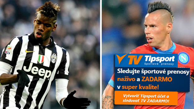 Pogba vs Hamšík: Súboj titánov medzi Juventusom a Neapolom už dnes večer, zápas zadarmo na TV Tipsport!