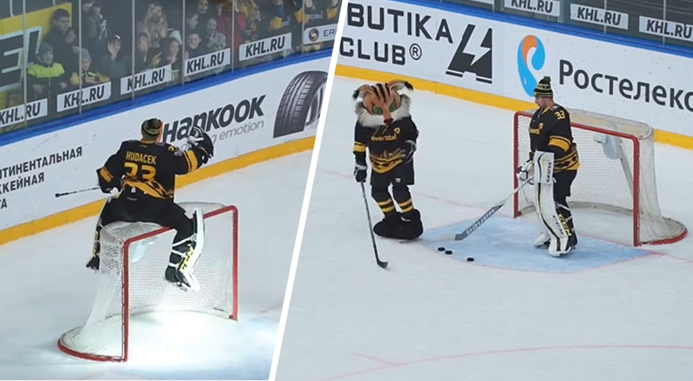 Július Hudáček vychytal ďalší triumf Čerepovca v KHL. Potom prišla Hudashow v podobe streľby cez celé klzisko! (VIDEO)