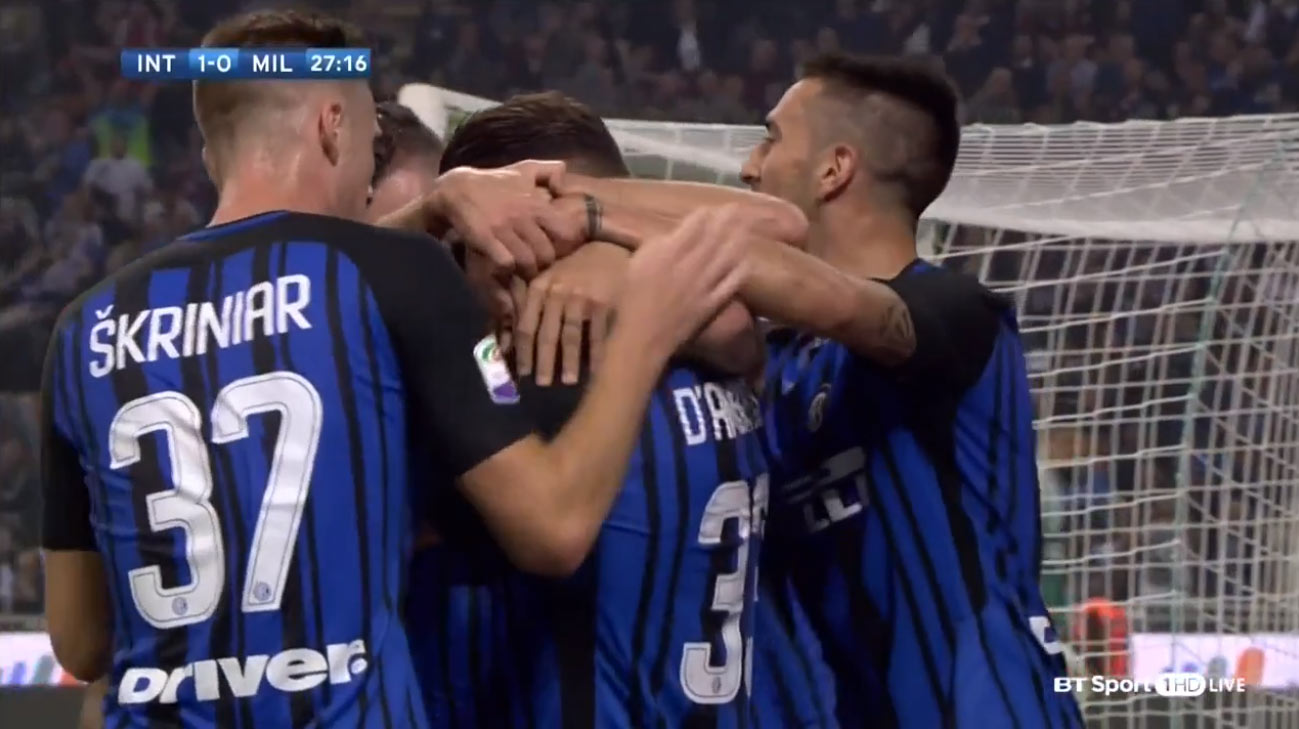 Inter triumfoval v slávnom derby nad AC Milánom. Milan Škriniar odohral celý zápas! (VIDEO)