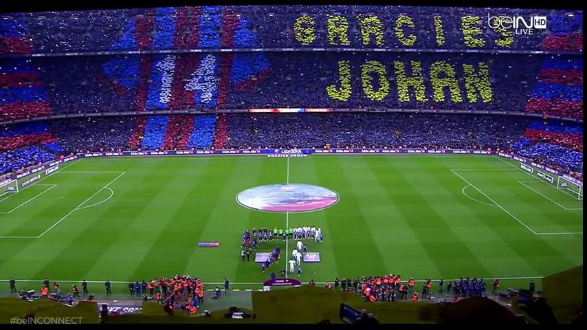 Krásne gesto: Pozrite si nádherné choreo fanúšikov Barcelony na počesť Johana Cruyffa!(VIDEO)