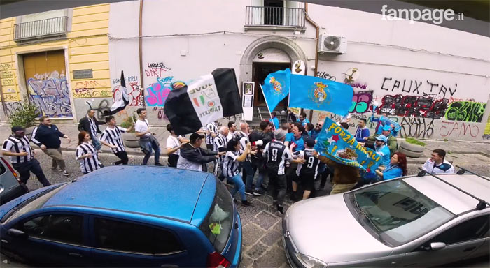 Hit internetu zo stretu fanúšikov Neapola a Juventusu? Išlo iba o skrytú kameru! (VIDEO)
