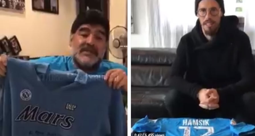 Diego Maradona reagoval na dres, ktorý mu poslal Marek Hamšík! (VIDEO)