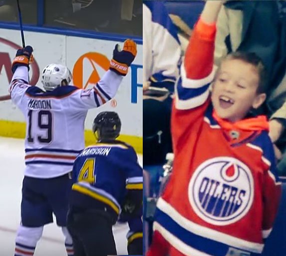 Hokejista Edmontonu dal gól proti svojmu rodnému mestu pred očami svojho syna. Po zápase sa počas rozhovoru rozplakal! (VIDEO)