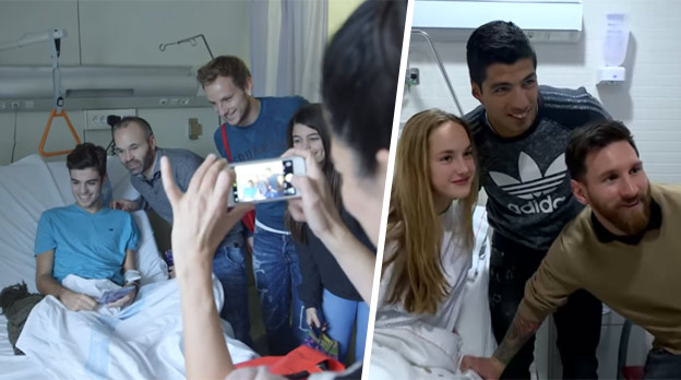 Hviezdy Barcelony navštívili detskú nemocnicu. Radosť v detských očiach na nezaplatenie! (VIDEO)