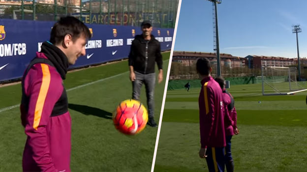 Messi trafil na tréningu pred známym spevákom bránku z nemožného uhla (VIDEO)