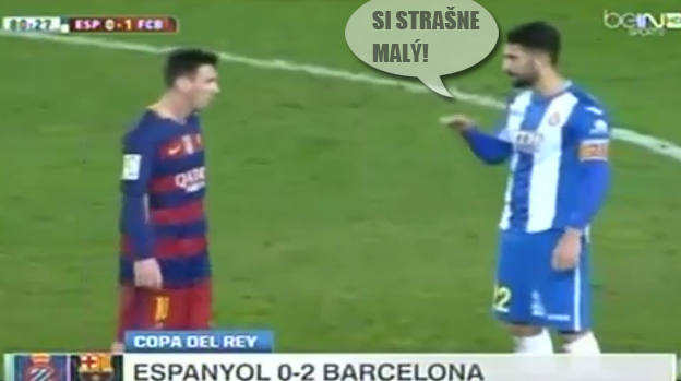Obranca Espanyolu sa vysmieval z Messiho výšky, ten ho potom dokonale odrovnal! (VIDEO)