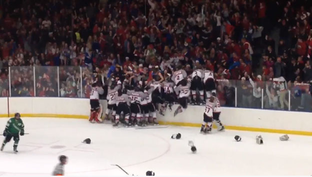Takúto oslavu neuvidíte ani vo finále Stanley Cupu, mladíci spontánne skočili k fanúšikom! (VIDEO)
