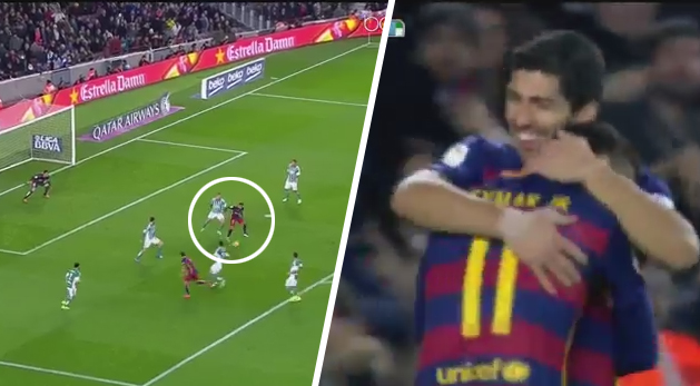 Asistencia roka? Neymar pri góle Suareza proti Betisu vykúzlil fantastickú pätičku! (VIDEO)
