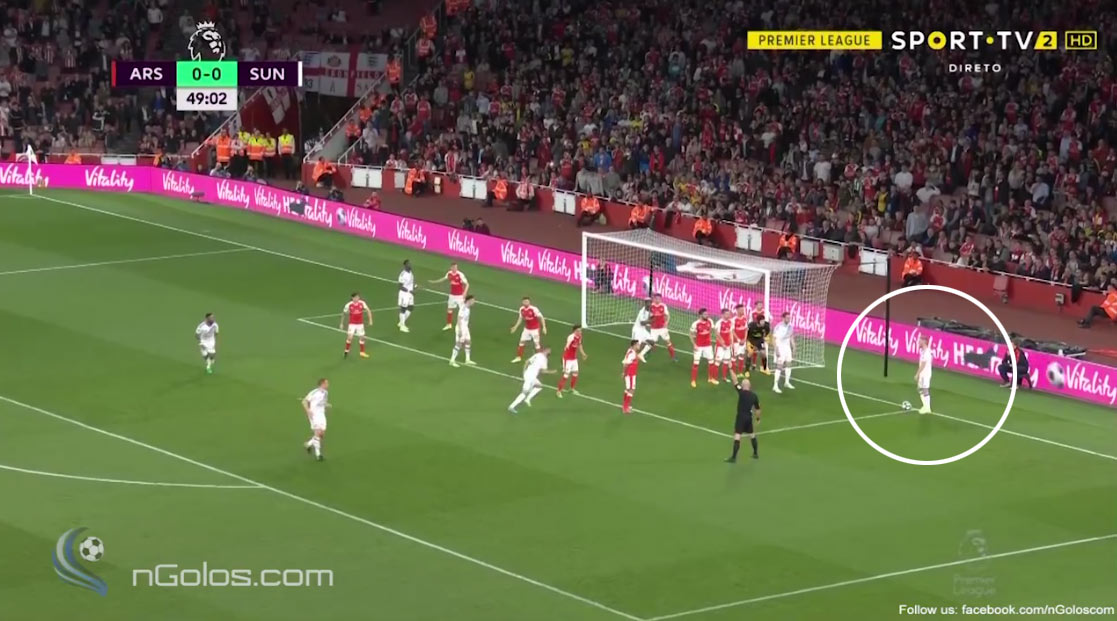 Takýto nepriamy kop ste ešte nevideli. Sunderland ho proti Arsenalu zahrával z úrovne bránkovej čiary! (VIDEO)