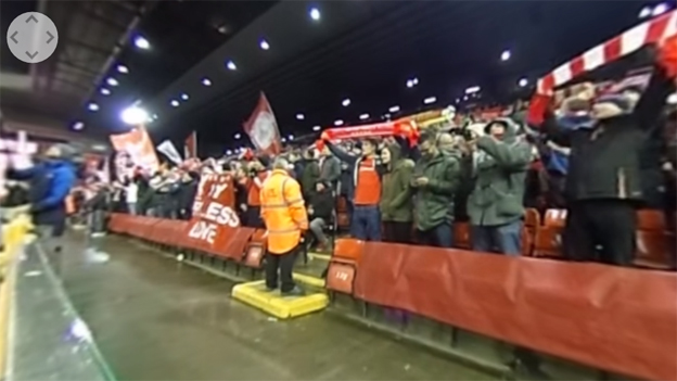 Unikátne zábery: You'll Never Walk Alone pred zápasom Liverpoolu nasnímané 360 stupňovou kamerou (VIDEO)