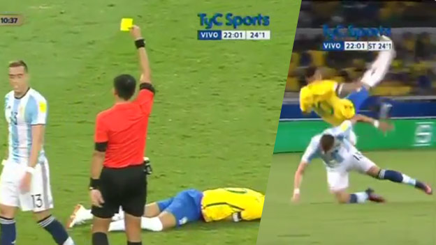 Jediná možnosť ako zastaviť Neymara? Stopérska dvojica Argentíny ho jednoducho zostrelila! (VIDEO)