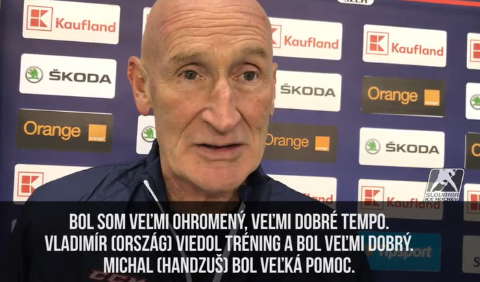 Nový tréner hokejovej reprezentácie po prvom tréningu: Zatiaľ som ohromený. Vladimír Országh a Michal Handzuš veľmi pomohli! (VIDEO)