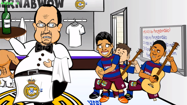 Vtipná kreslená paródia na prehru Realu Madrid s Barcelonou (VIDEO)