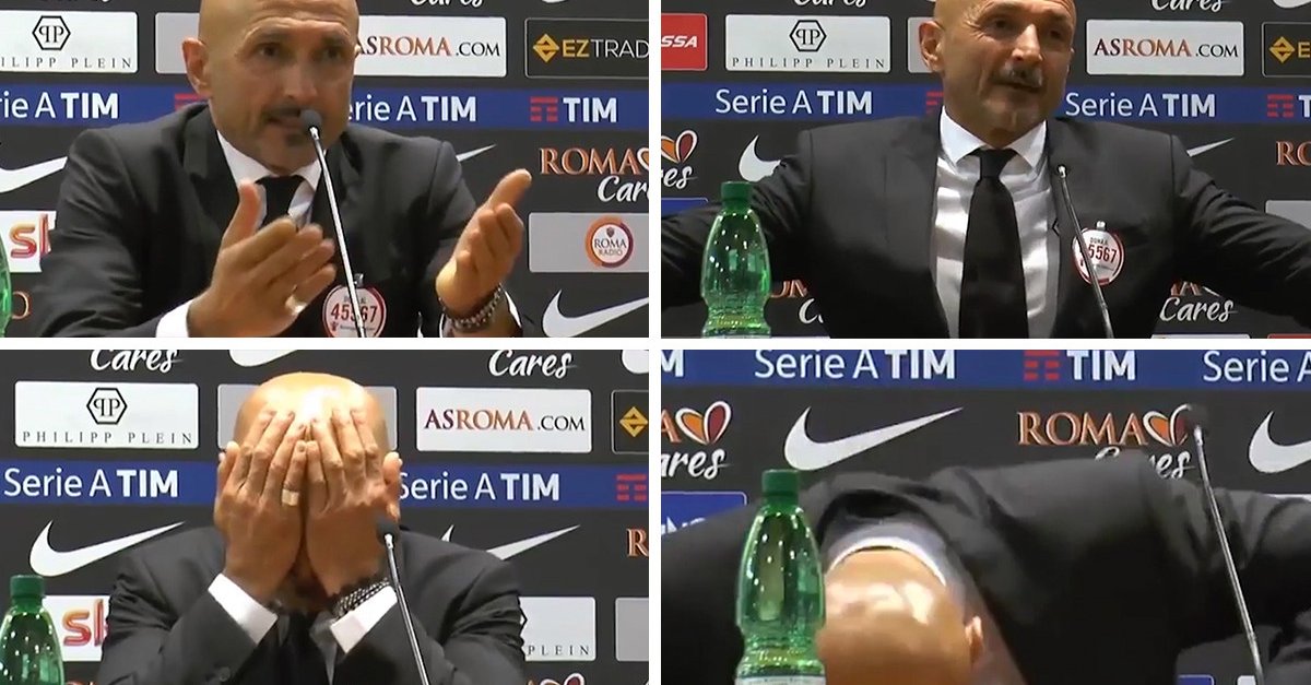 Tréner AS Rím hitom internetu: Po otázke novinára si obúchal hlavu o stôl! (VIDEO)