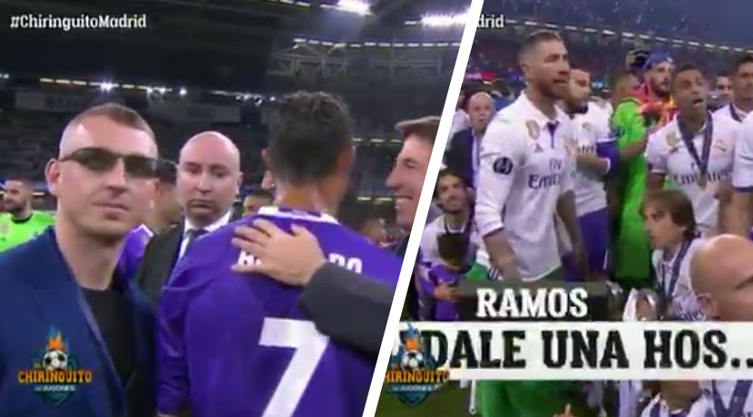 Fanúšikovia sa infiltrovali na ihrisko po triumfe Realu v Lige Majstrov. Vytočený Ramos musel jedného z nich odstrčiť! (VIDEO)