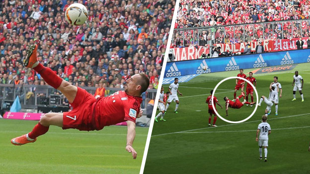 Franck Ribéry a jeho fantastický akrobatický gól proti Frankfurtu! (VIDEO