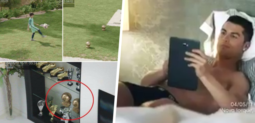 Ronaldov syn si na záhrade spravil bránku z dvoch zlatých lôpt, ktoré mal jeho otec vo vitríne! (VIDEO)