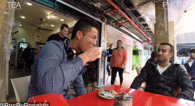 Takto to dopadne, keď ide Cristiano Ronaldo na čaj do kaviarne! (VIDEO)