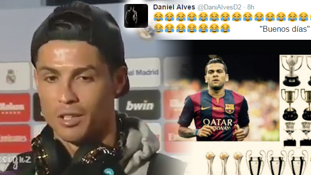 Ronaldo po výhre nad Gijonom zosmiešnil Piqueho s Alvesom (VIDEO)