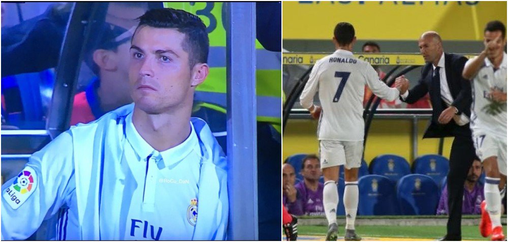 Odutý Cristiano Ronaldo, keď ho Zidane vystriedal v 72. minúte duelu s Las Palmas! (VIDEO)