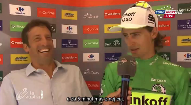 Komentátor Eurosportu vybuchol od smiechu po slovách Sagana: Dostaneš vodu z auta a za 5 minút máš z toho čaj! (VIDEO)