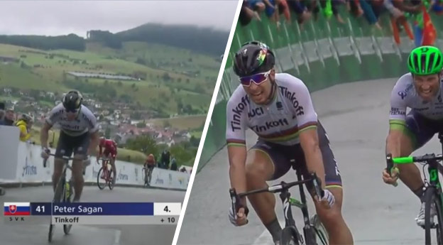 Toto dokáže iba Peter Sagan: 10 km pred cieľom sám dobehol únik a v špurte potom zvíťazil! (VIDEO)