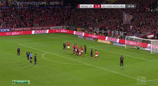 Parádny priamy kop Schweinsteigera proti Mainzu