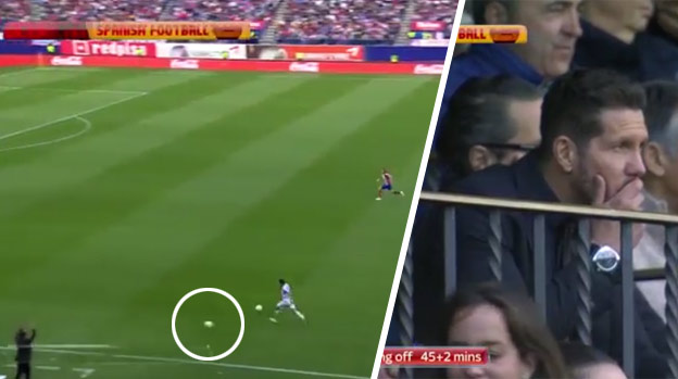 Diego Simeone bol vykázaný na tribúnu za vhodenie lopty na ihrisko pri protiútoku Malagy! (VIDEO)