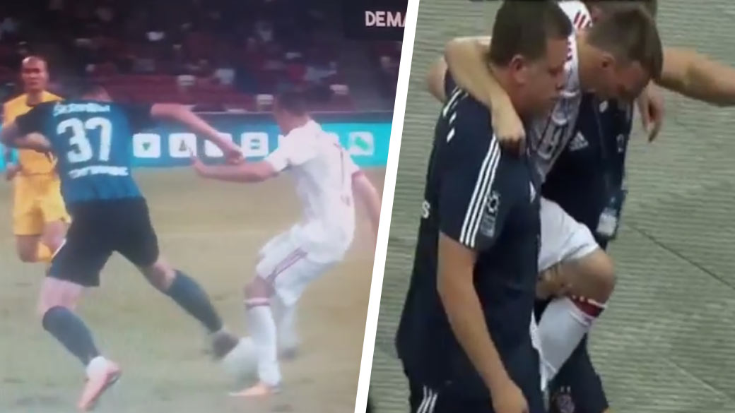 Milan Škriniar pohotovo zneškodnil šancu Francka Riberyho. Ten pri tomto súboji zranil a museli ho vyniesť z ihriska! (VIDEO)