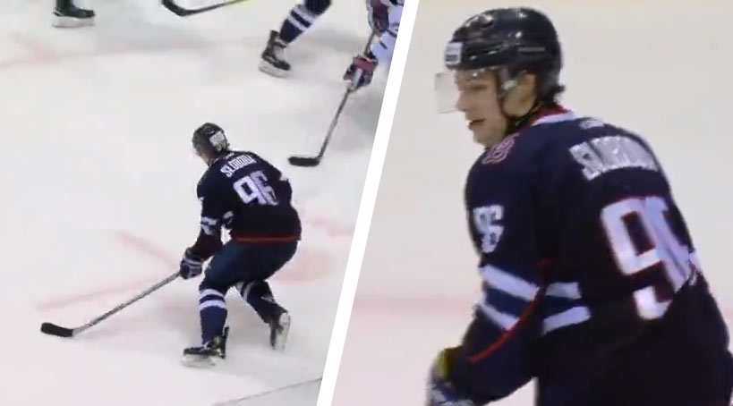 Parádny gól mladučkého talentu Slovana Mareka Slobodu. Prvý zásah v KHL si nechal na Magnitogorsk! (VIDEO)