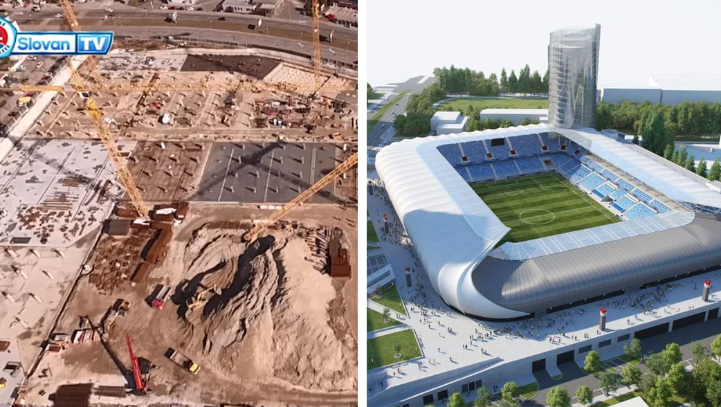 Slovan zverejnil letecké zábery na výstavbu národného štadióna v Bratislave! (VIDEO)
