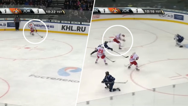Ďalší adept na gól roka v KHL: Obranca Jokeritu včera parádnym sólom obišiel všetkých hráčov Minsku! (VIDEO)