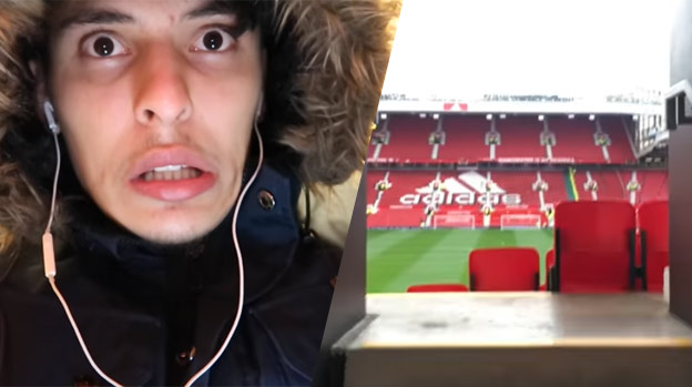 Známy Youtuber sa počas prehliadky Old Traffordu schoval na záchode. Strávil tam celú noc a nakoniec si pozrel zápas s Arsenalom! (VIDEO)
