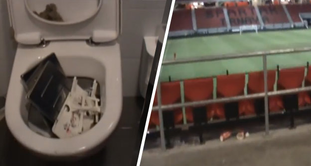 Za toto pokuta nebude? Fanúšikovia Austrie Viedeň takto zdemolovali toalety v Trnave! (VIDEO)